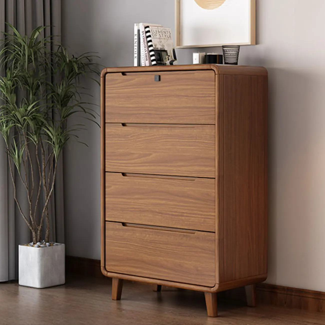 Elegant Large Brown White Wood Bedroom Chests with 9 Drawer