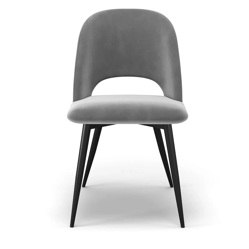 Victor Velvet Side Chair Black Legs (Set of 2)