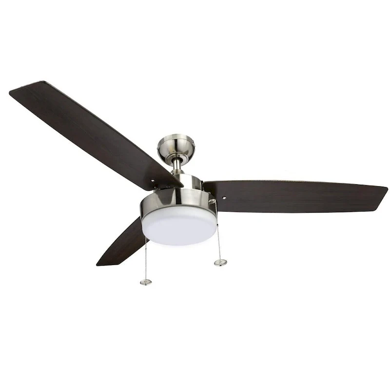 Copper Grove Andreas 52-inch Brushed Nickel LED Ceiling Fan with 3 Barnwood Blades