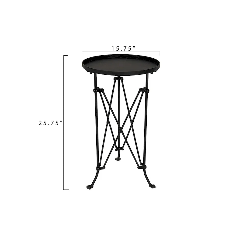 Round Metal Side Table with Claw Feet