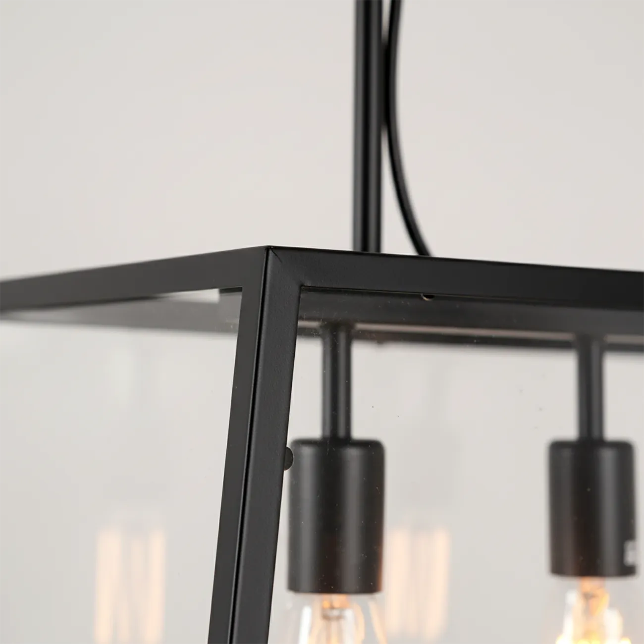 Industrial Black Rectangle Adjustable Kitchen Island Light