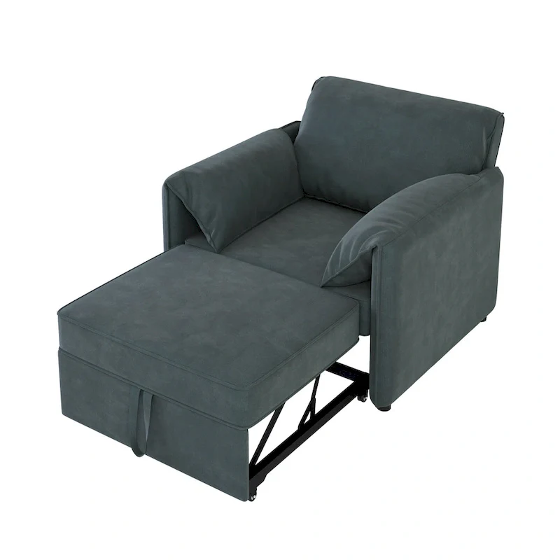 Roomfitters Convertible Sofa Bed, 3 in 1 Sleeper Chair with Adjustable Backrest and Thick Cushions, Linen Frame