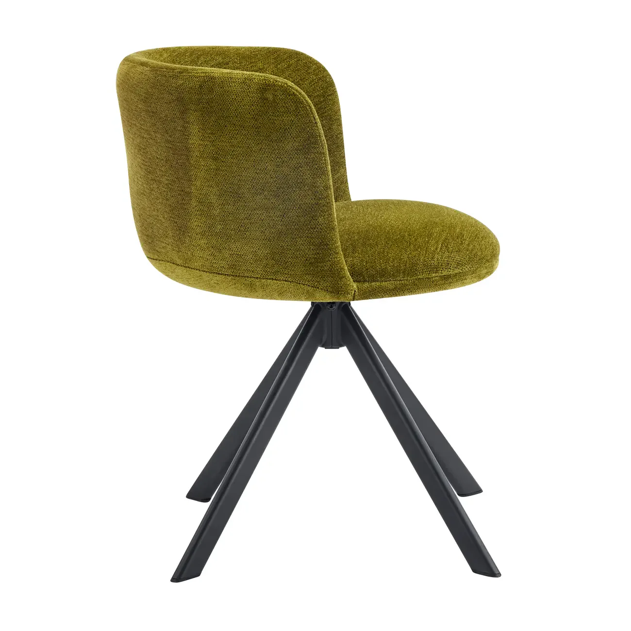 Modern Low Back Fabric Swivel Dining Chairs Set of 2