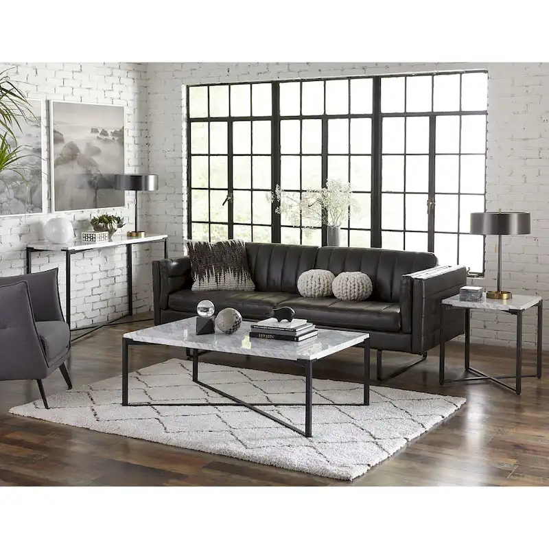 Saxon End Table in Matte Black