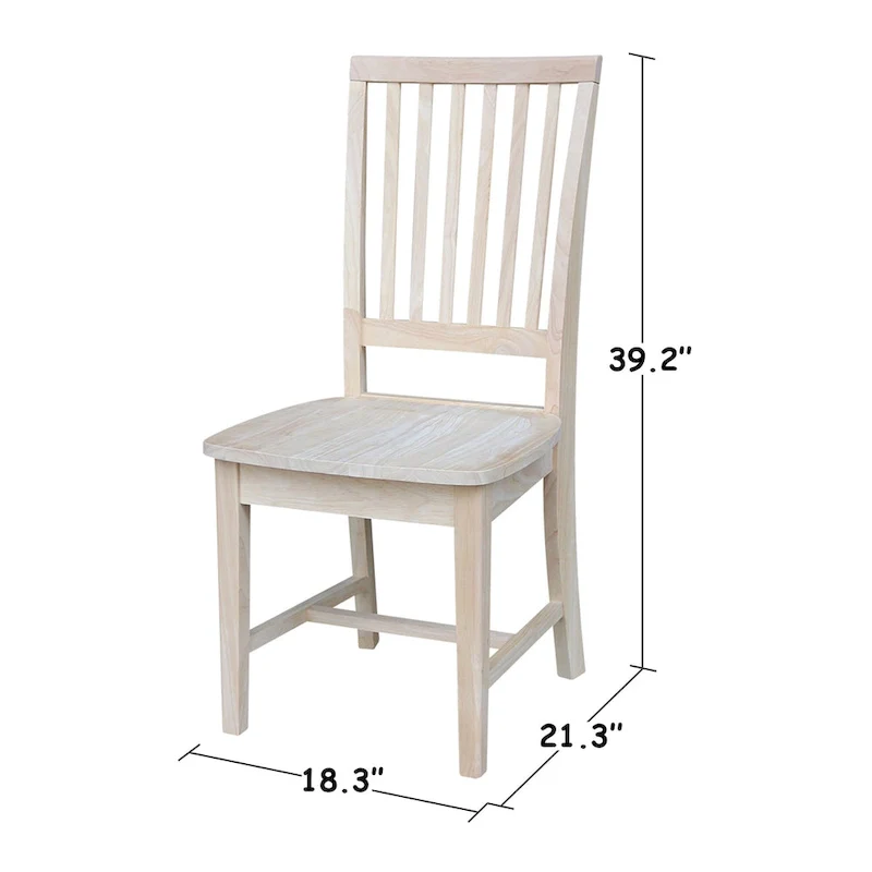 Solid Wood Mission Dining Side Chairs, Set of 2