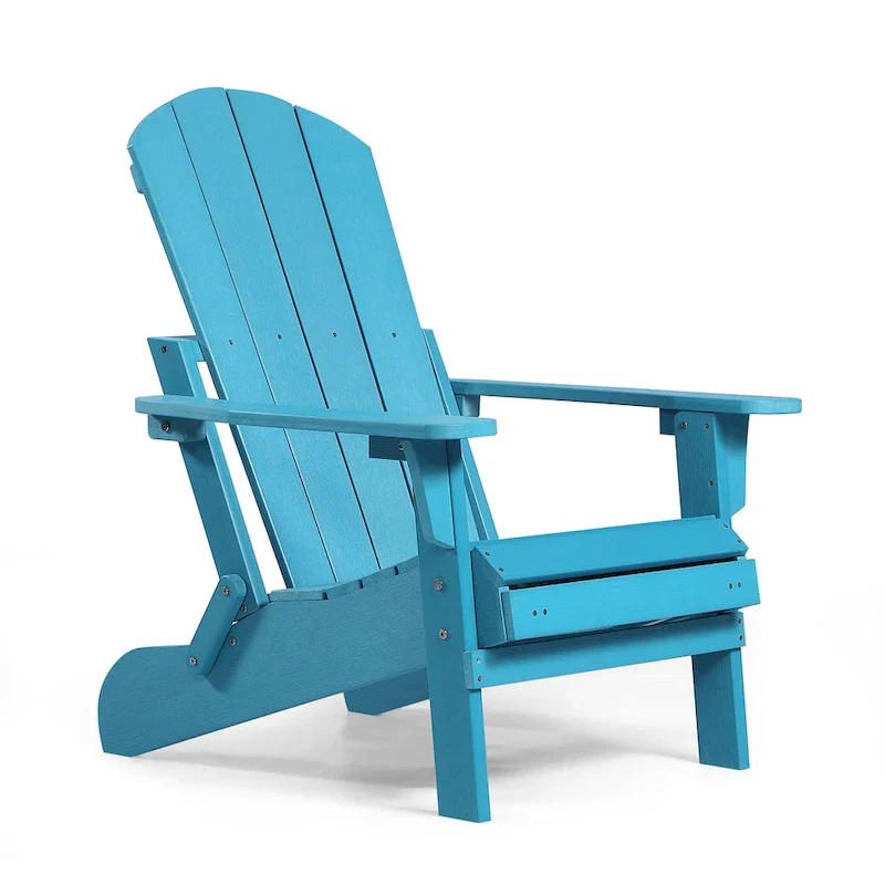 Seaton Folding Poly Adirondack Chair with Pull-out Ottoman, Set of 2