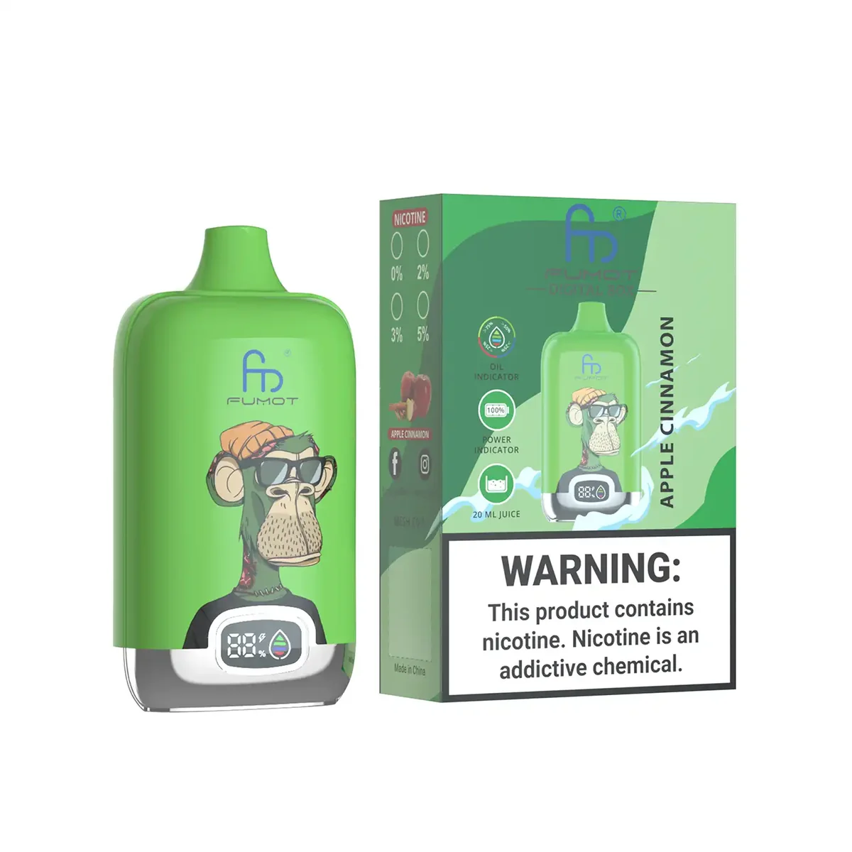 Fumot Digital Box 12000 Apple Cinnamon – Einweg-Vape mit Einzelverpackung