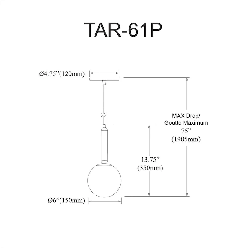 1 Light Incandescent Pendant, Matte Black with Clear Hammered Glass