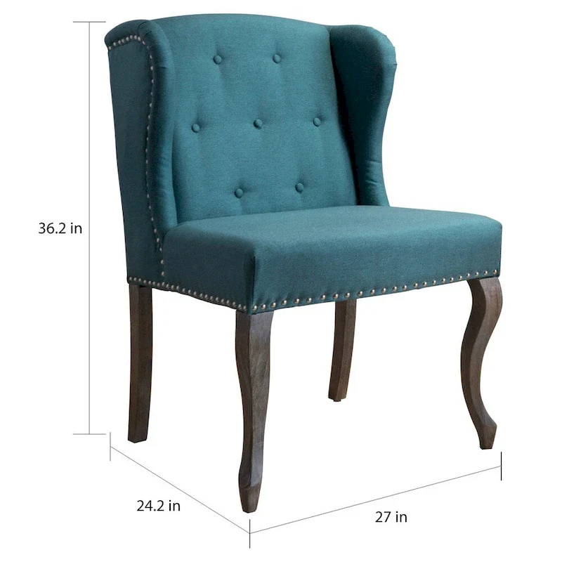 Niclas Wing Back Studded Fabric Accent Chair by Christopher Knight Home