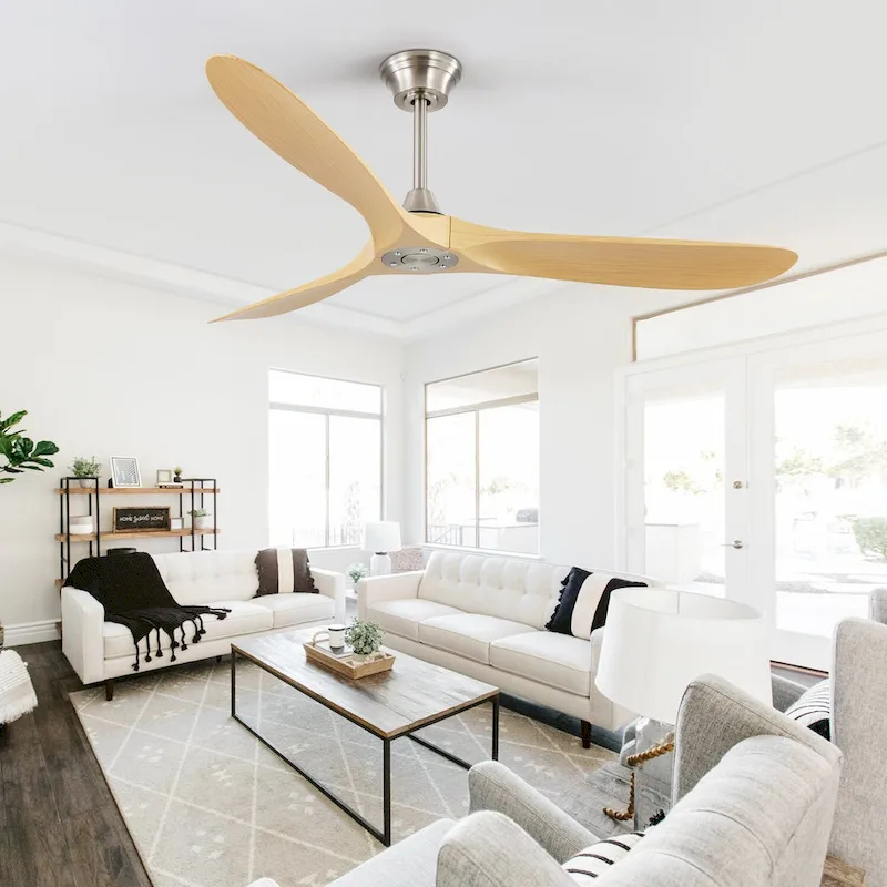 60  Smart Ceiling Fan without Light,Nickel downrod with Plastic Blades