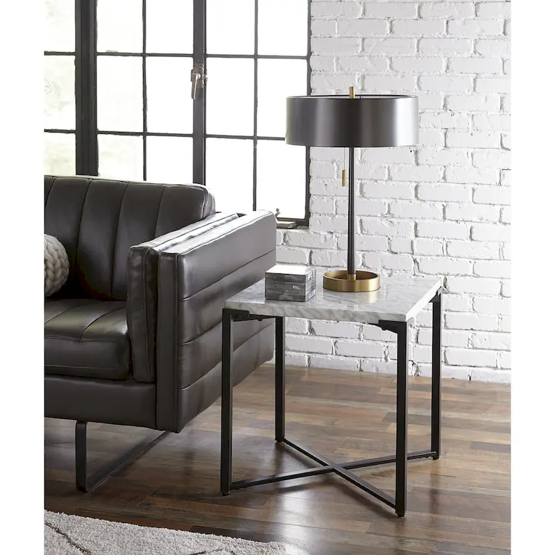 Saxon End Table in Matte Black