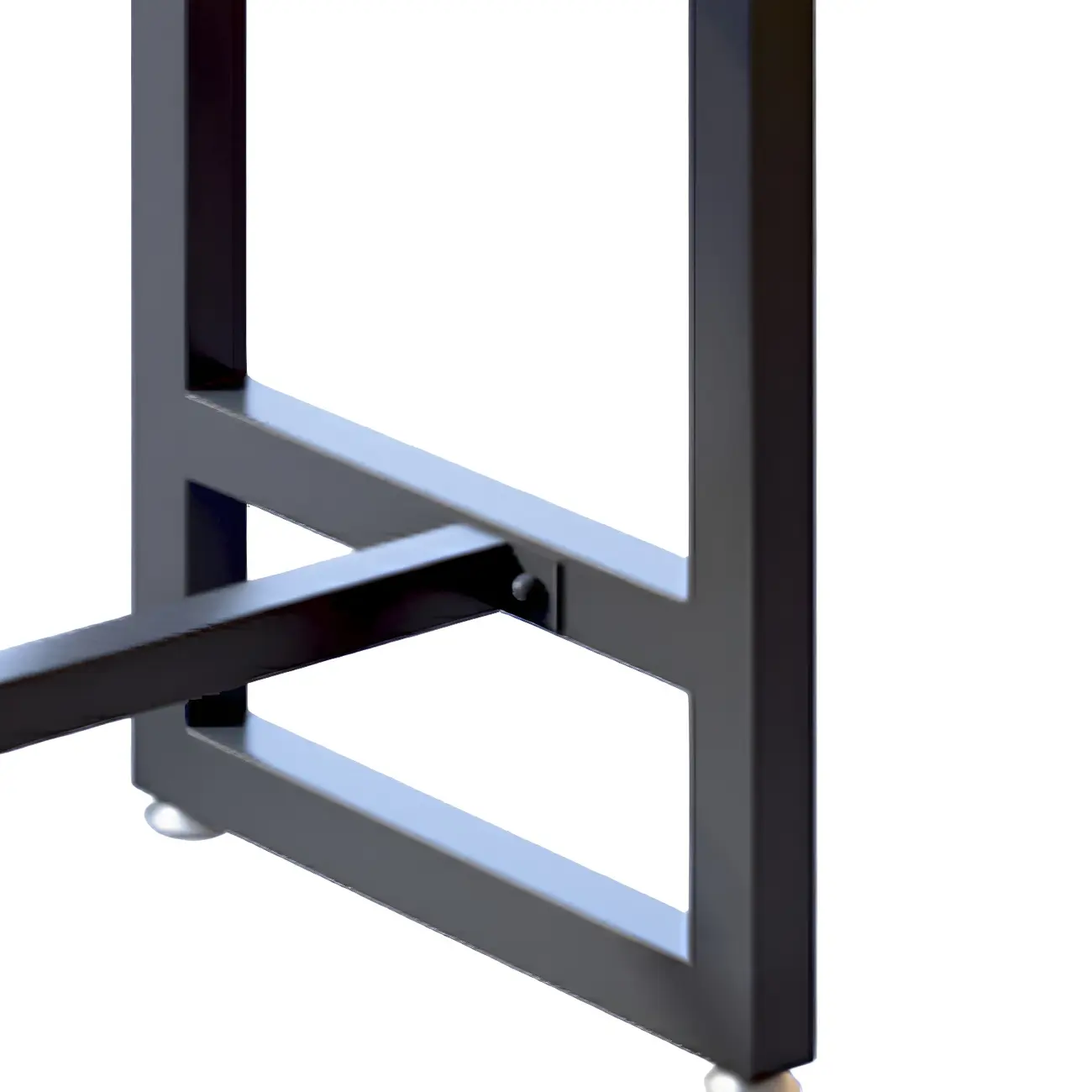 Modern Brown Wooden Iron Trestle Base Bar Table