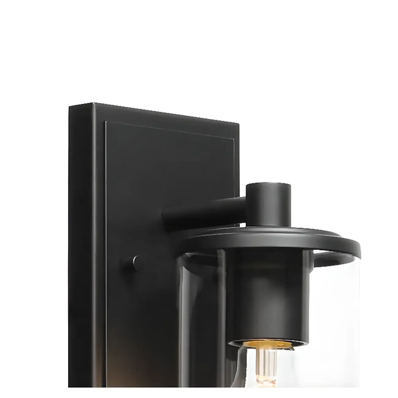 3-Light Black Clear Glass Cylinder Vanity Lights