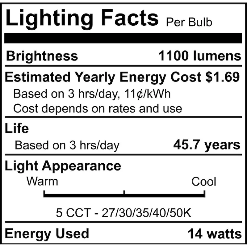 Bulbrite Multi Pack of 14 Watt 7  LED Disc Light, 5CCT Selectable - 27/30/35/40/50K, 1100 Lumens