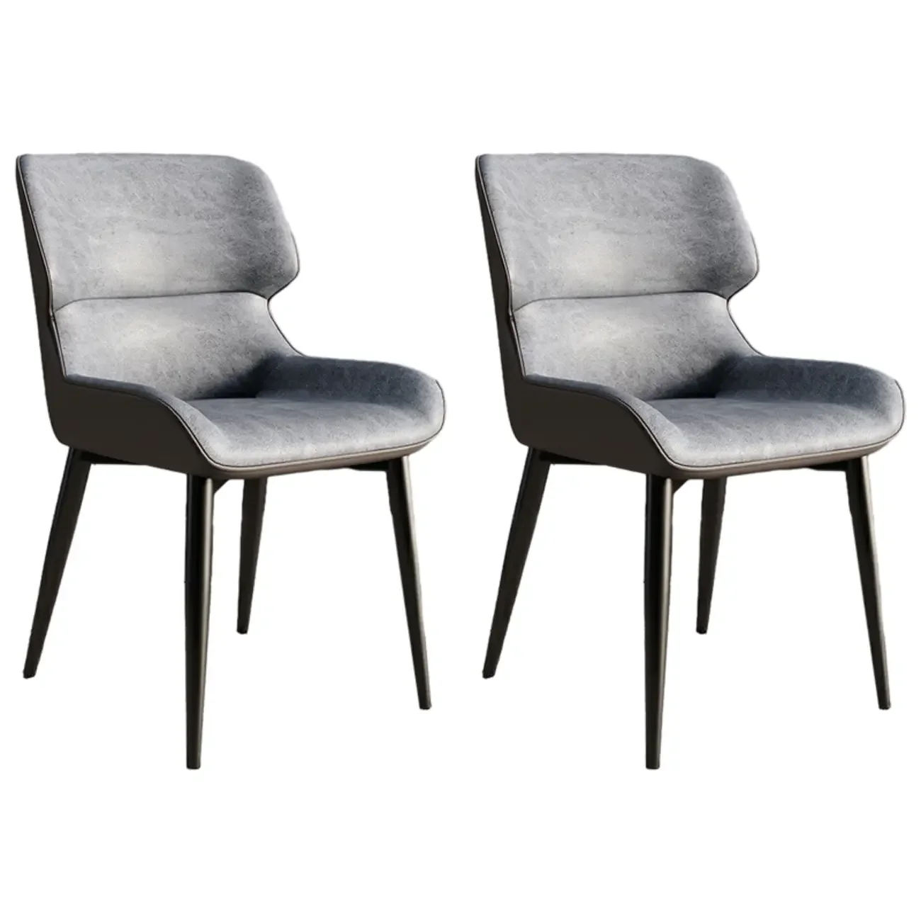 Leather Low Solid Back Armless Dining Side Chair