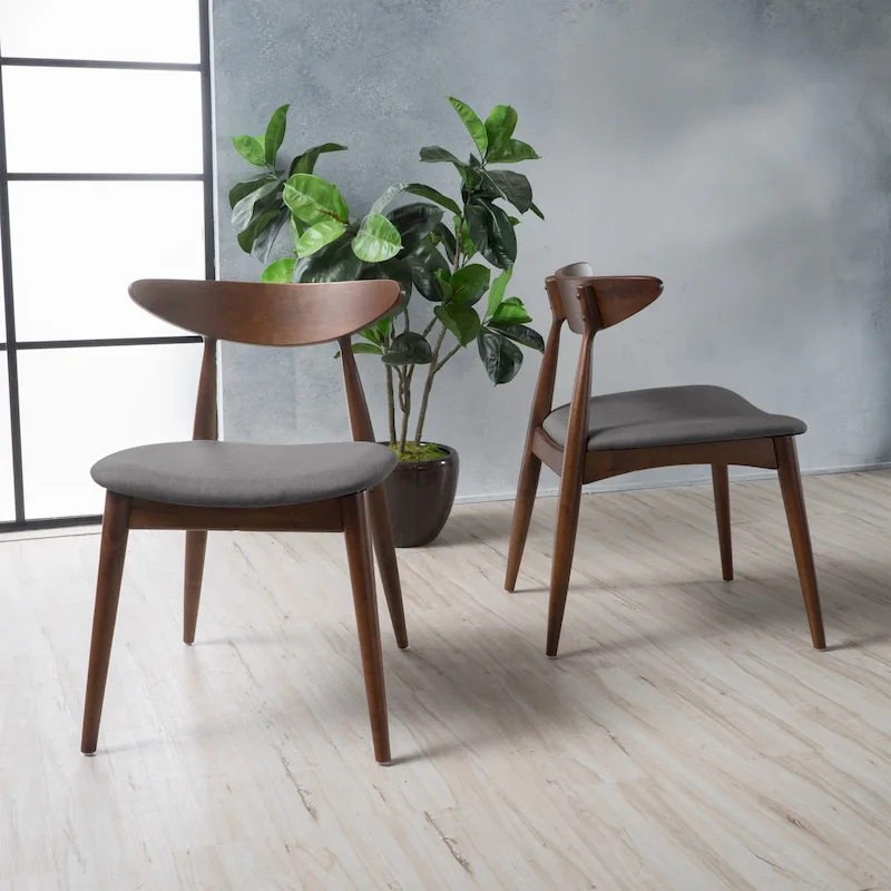 Barron Mid-Century Modern Dining Chairs (Set of 2) by Christopher Knight Home - 22.50   W x 19.75   L x 28.75   H