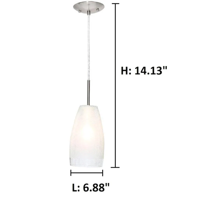 Eglo Crash 1-Light Matte Nickel Pendant with Frosted Glass