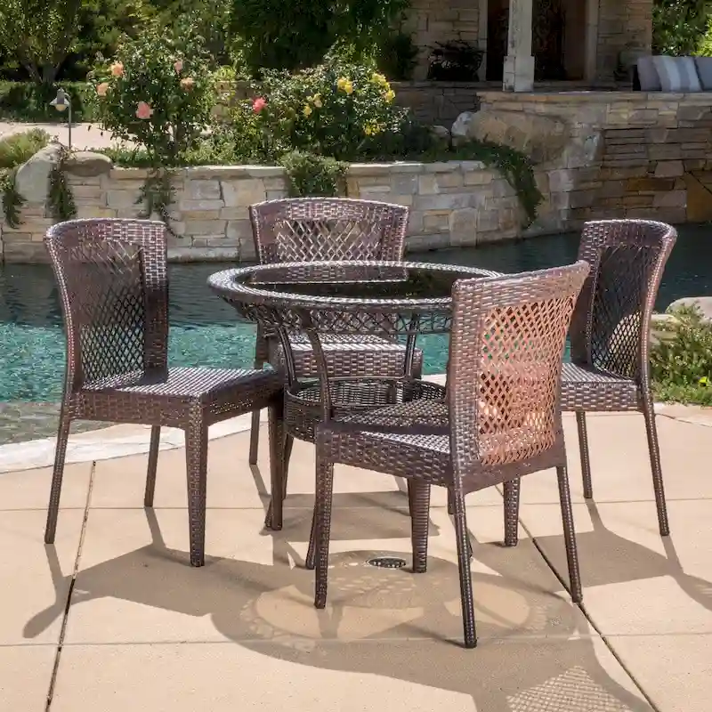 Farley Outdoor 5-piece Wicker Dining Set by Christopher Knight Home