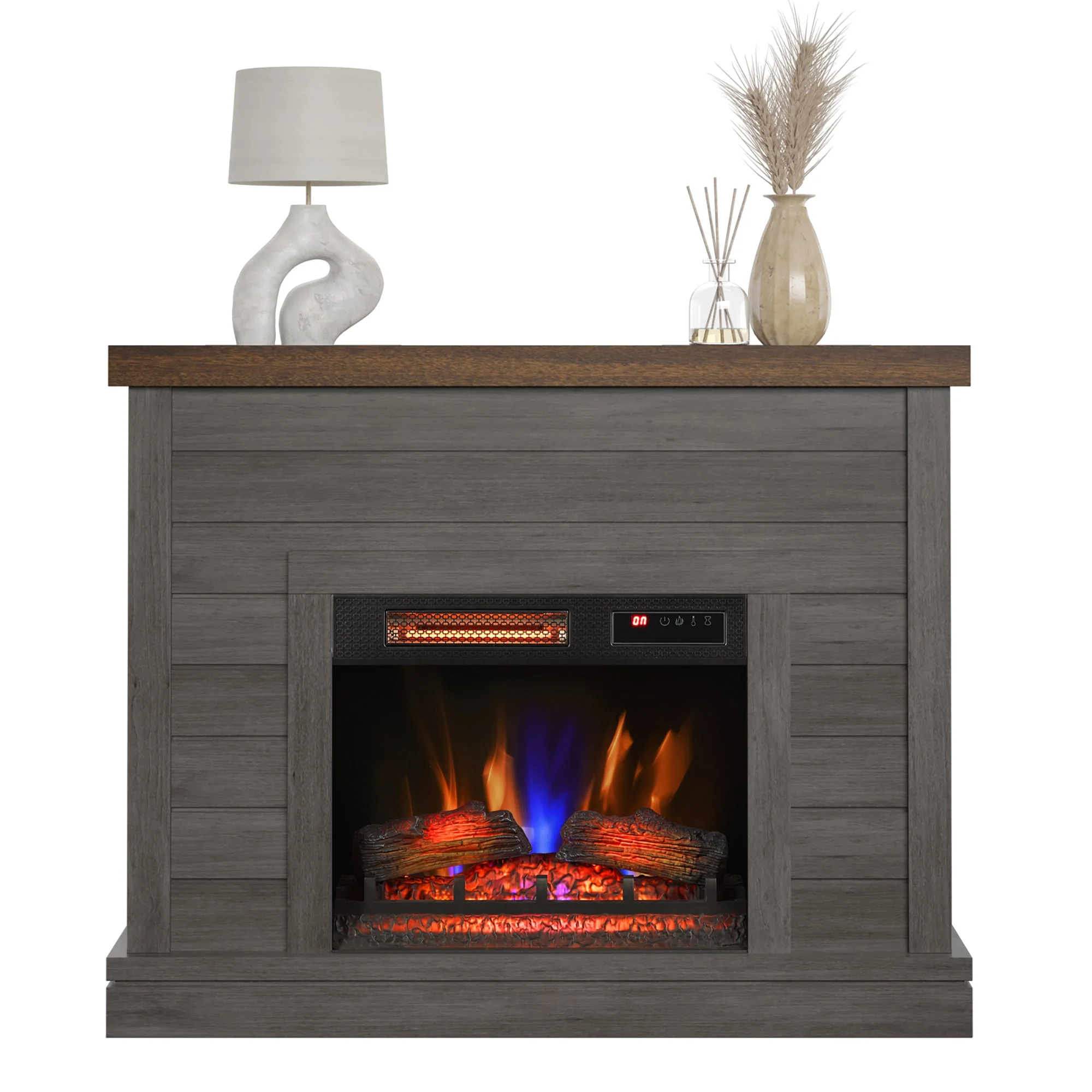 duraflame? Farmhouse Shiplap Electric Fireplace Wall Mantel