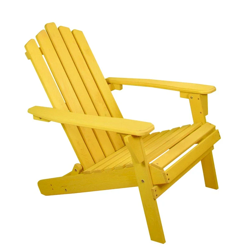 36 Yellow Classic Folding Wooden Adirondack Chair