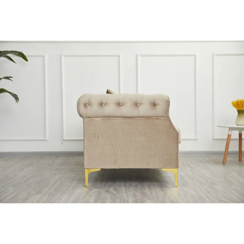 35D x 85W x 30.3H Velvet Chesterfield Button-tufted Sofa