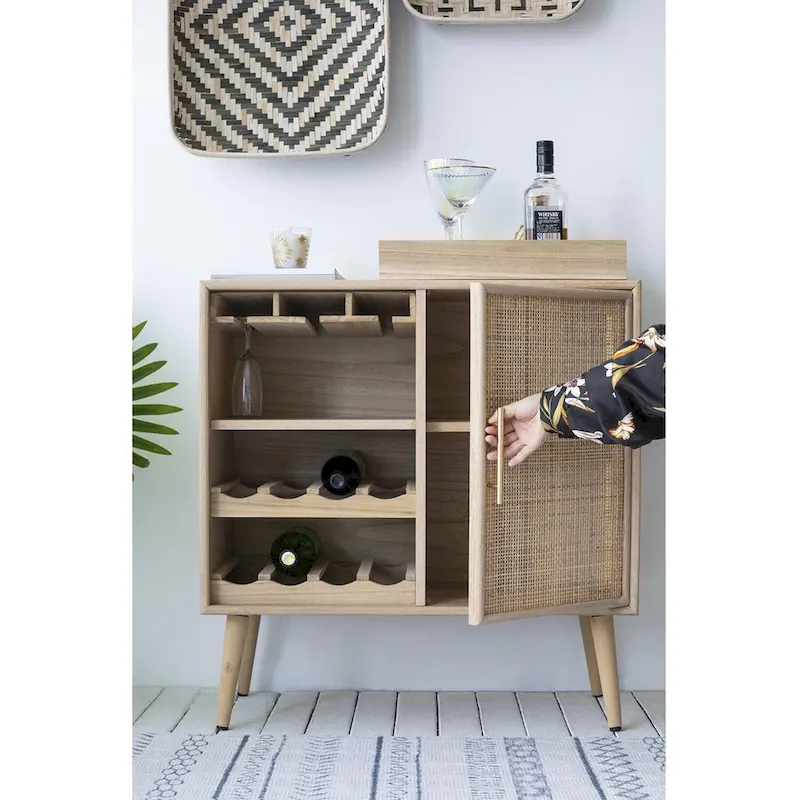 A&B Home Natural Wine Cabinet