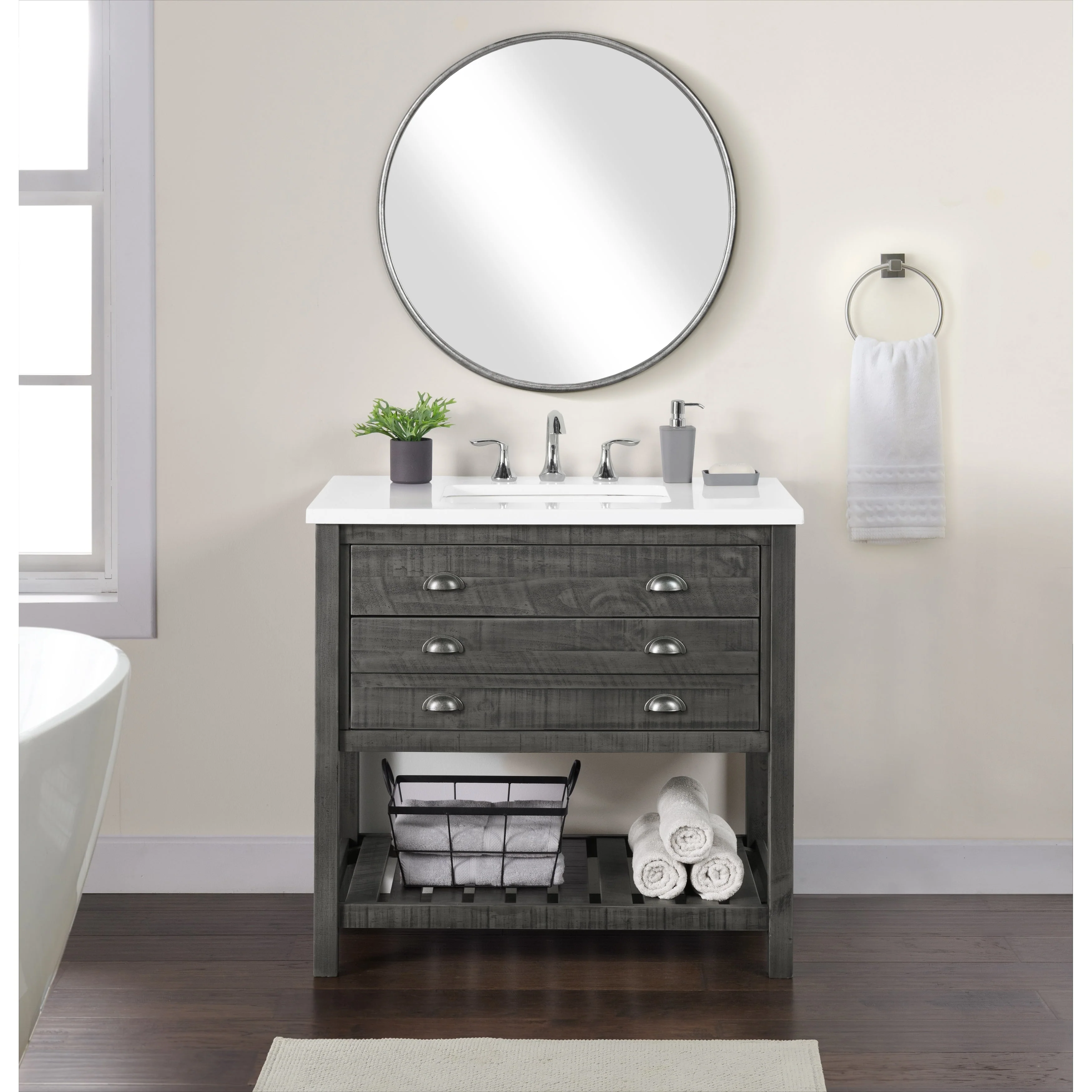 Monterey 37 Farmhouse Single Bathroom Vanity with Top