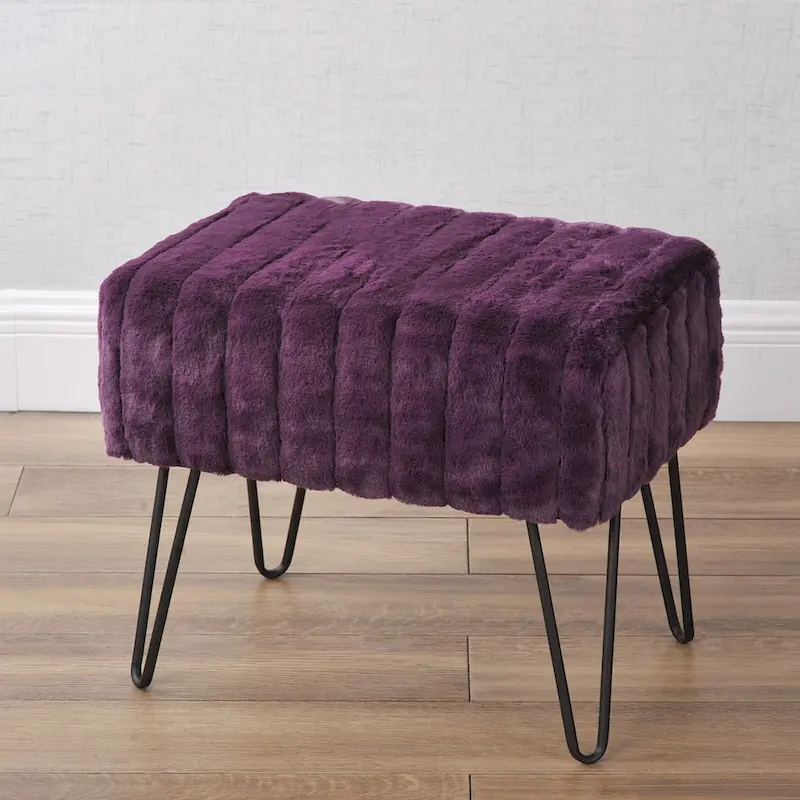 Serenta SuperMink Fauxfur Ottoman Bench