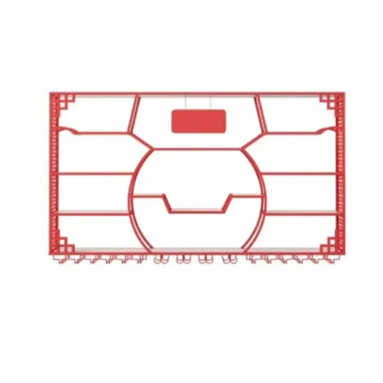 Multi-Shelf Gold Metal Wall-Mounted Wine & Glass Rack