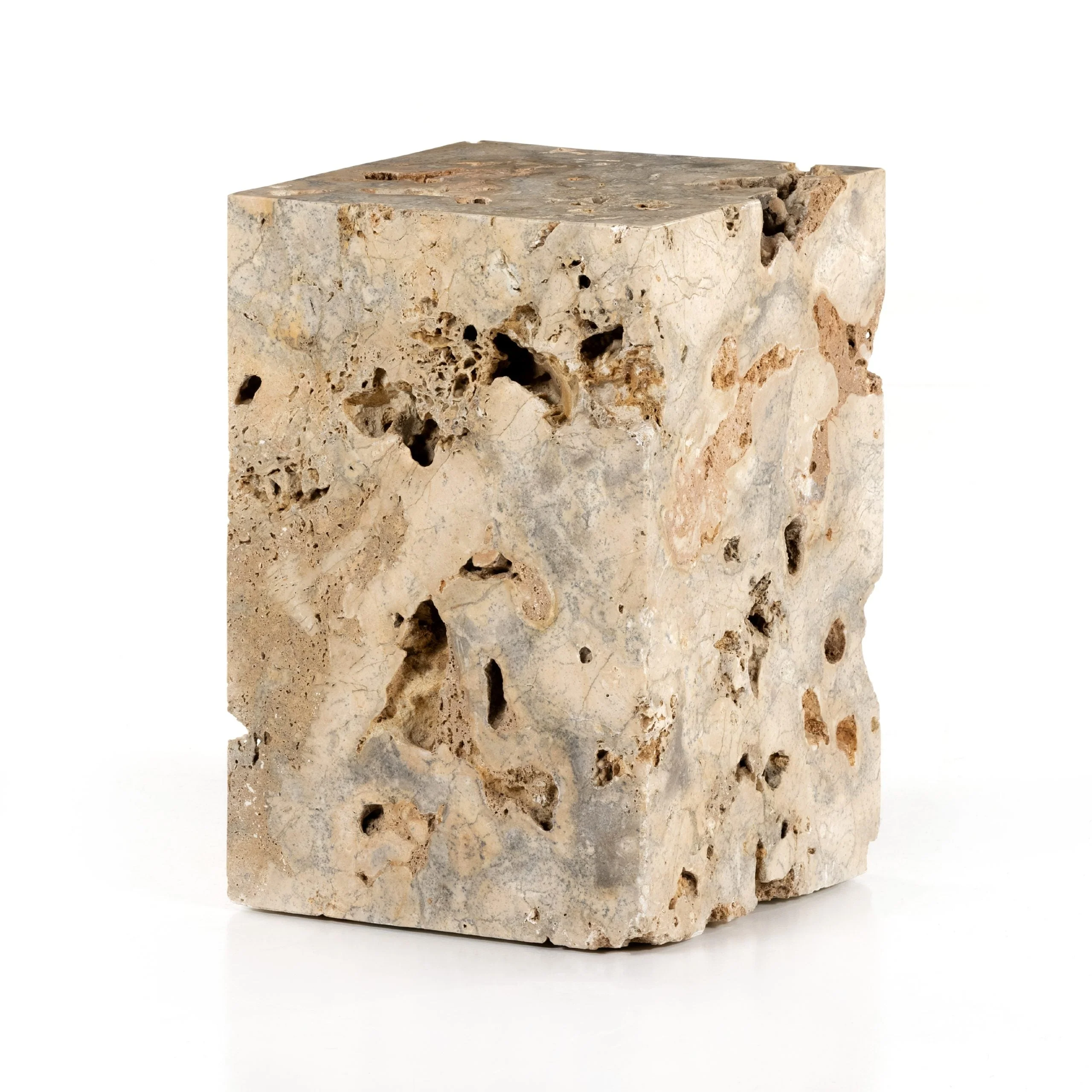 FAYDON END TABLE-ROMANO FOSSE TRAVERTINE