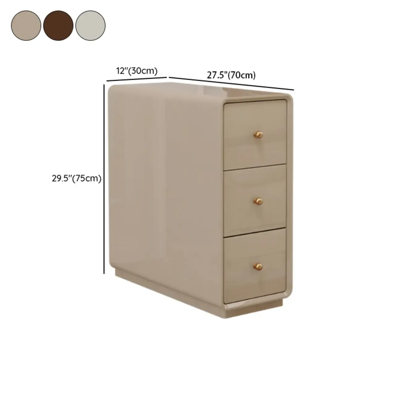 Narrow Rectangle Walnut Wood Side Table with Drawers