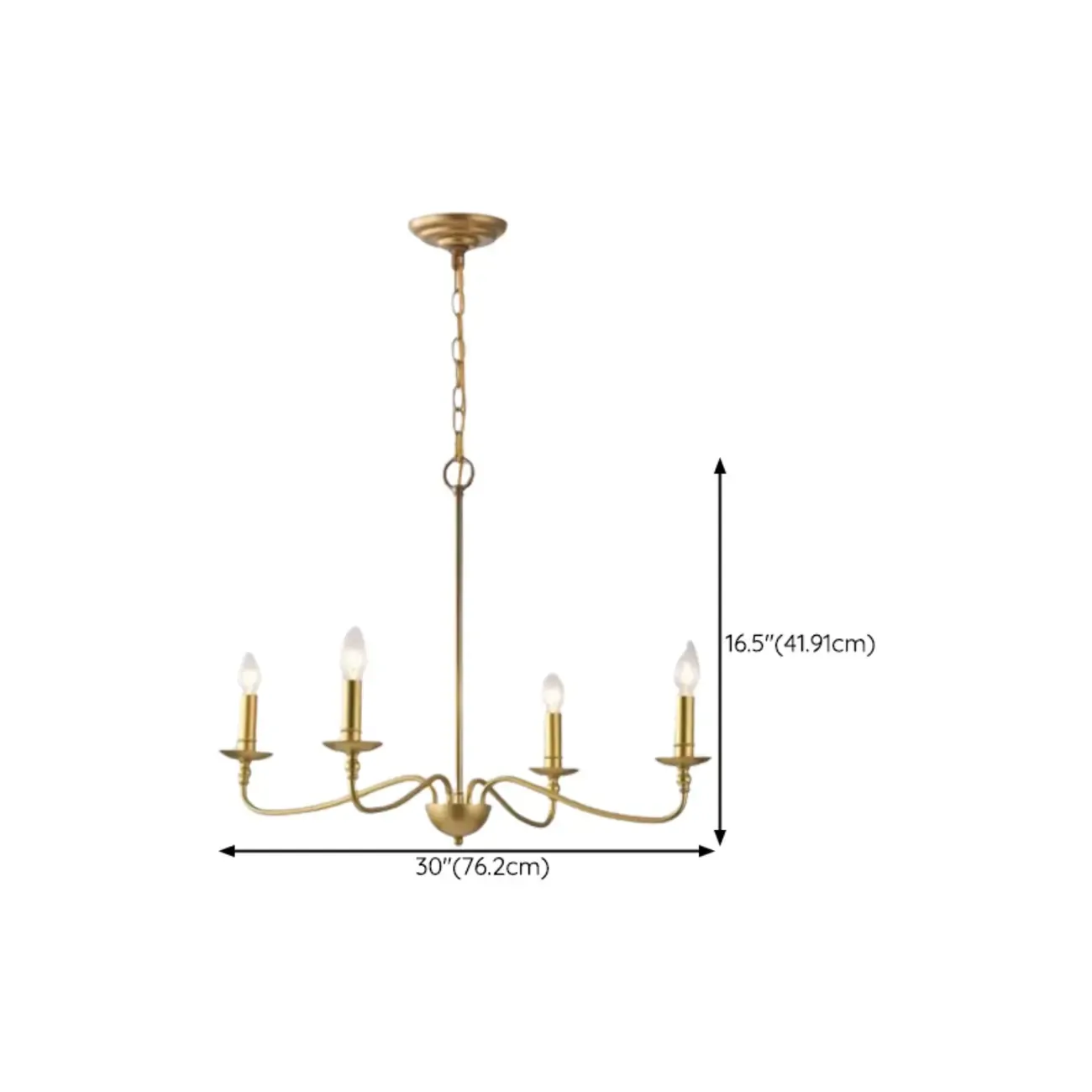 Simple Linear Gold Metal Candelabra Chandelier