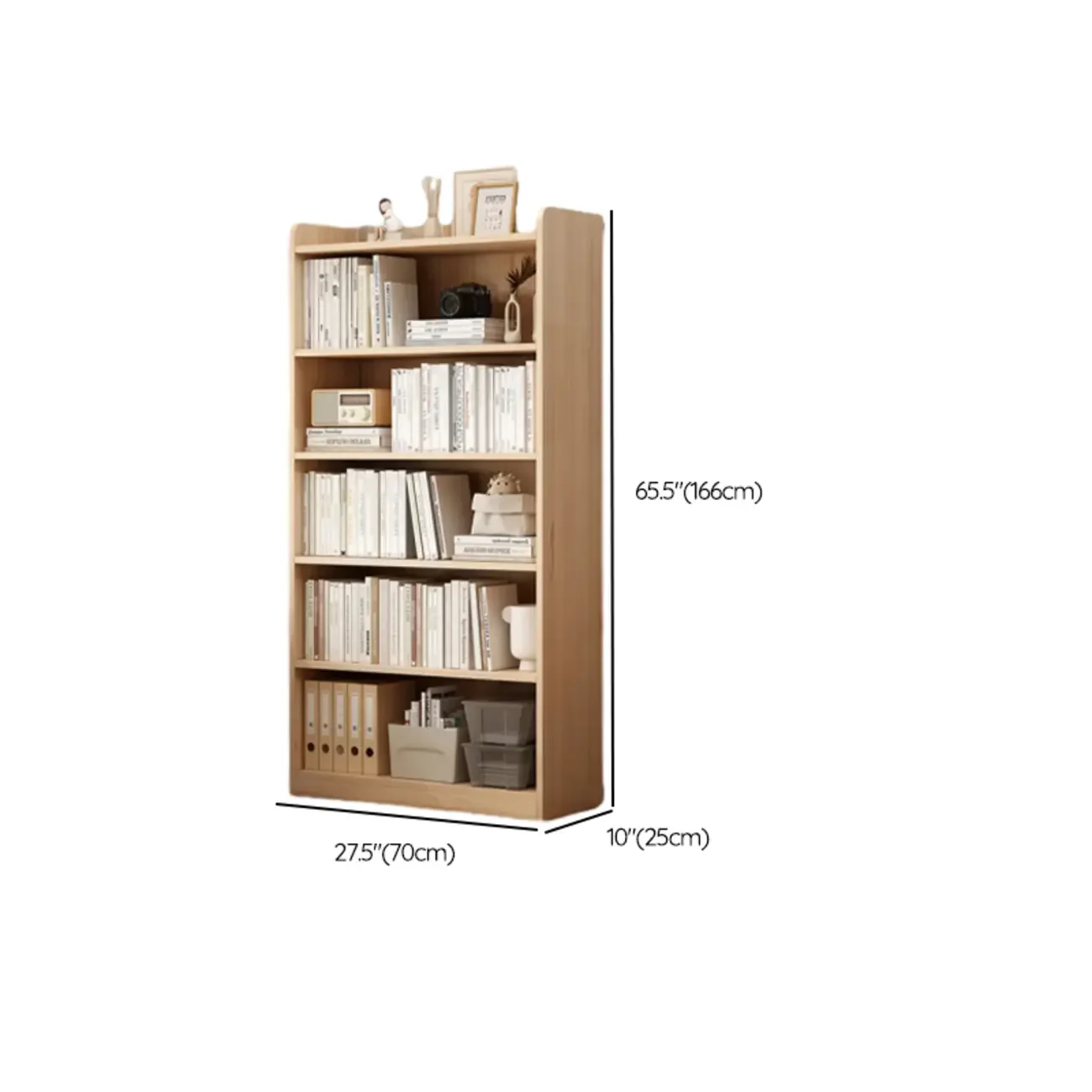 Natural Pine Vertical 6-Tier Barrister Closed Back Bookcase