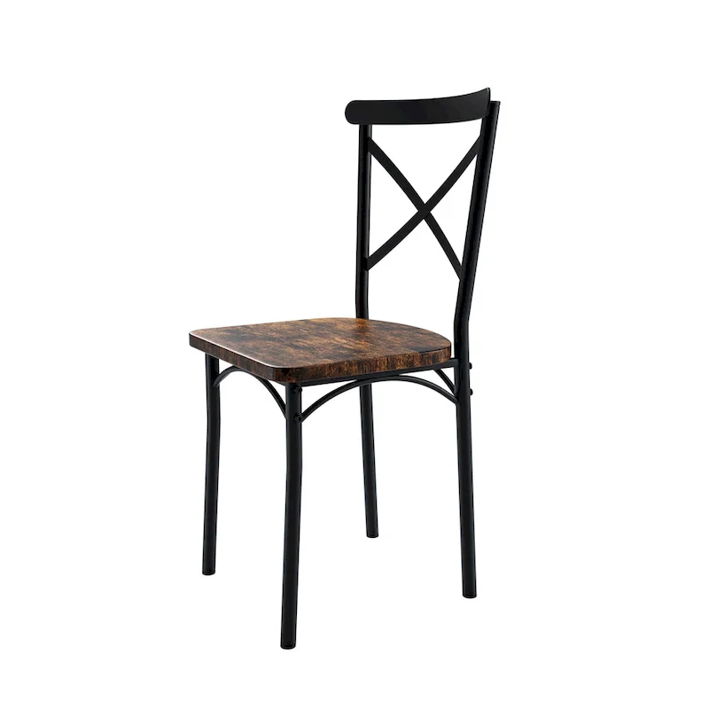 Modern Style 7-Piece Dining Set with Rectangular Table and 6 Cross Back Dining Chairs