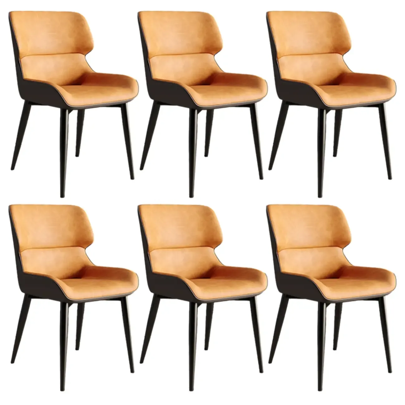 Leather Low Solid Back Armless Dining Side Chair
