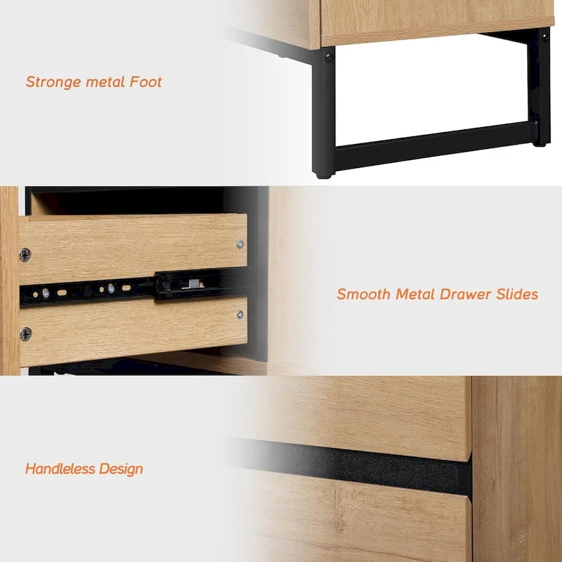 WAMPAT 3 Piece Dresser and Nightstand Sets