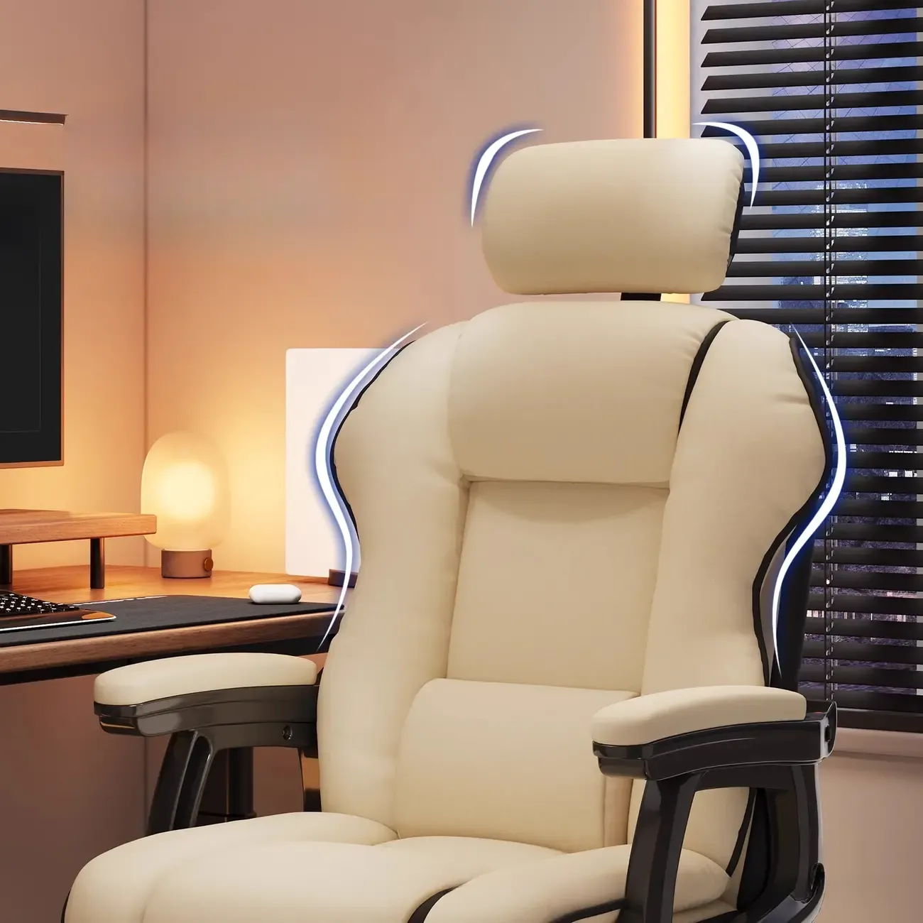 Yellow High-Back Leather Ergonomic Executive Chair