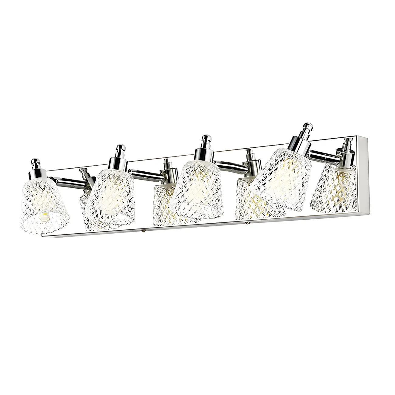 3-Light Modern Clear Glass Silver Bathroom Vanity Light