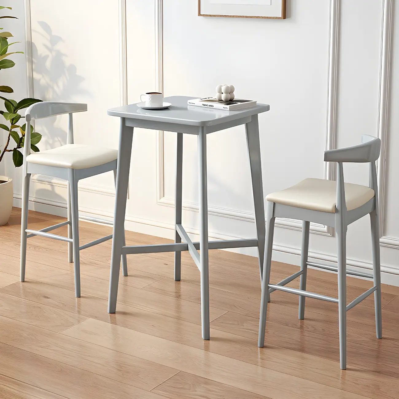 Modern Rubber Wood Square Bar Height Table