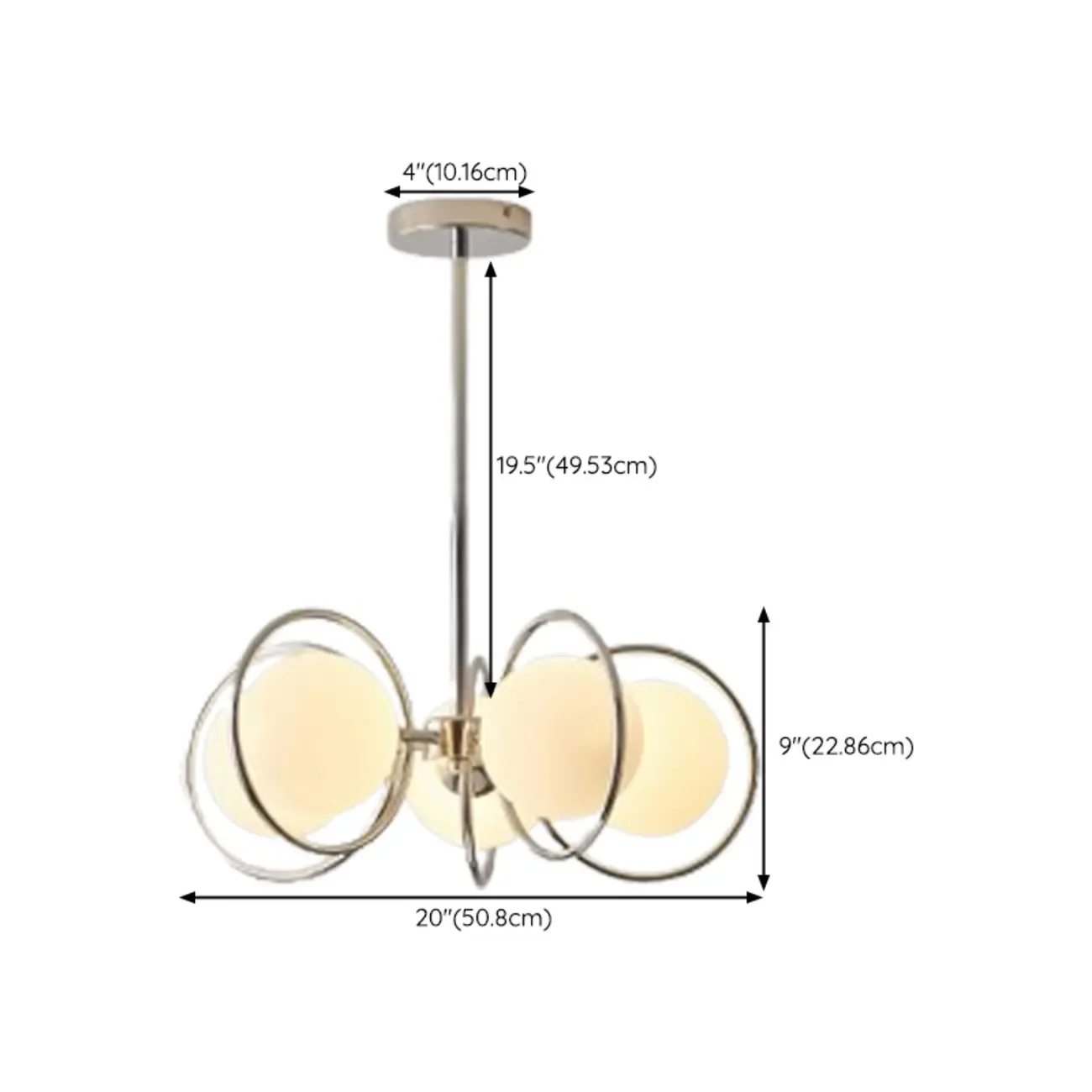 Modern LED Globe Chandelier with Circular Glass Design