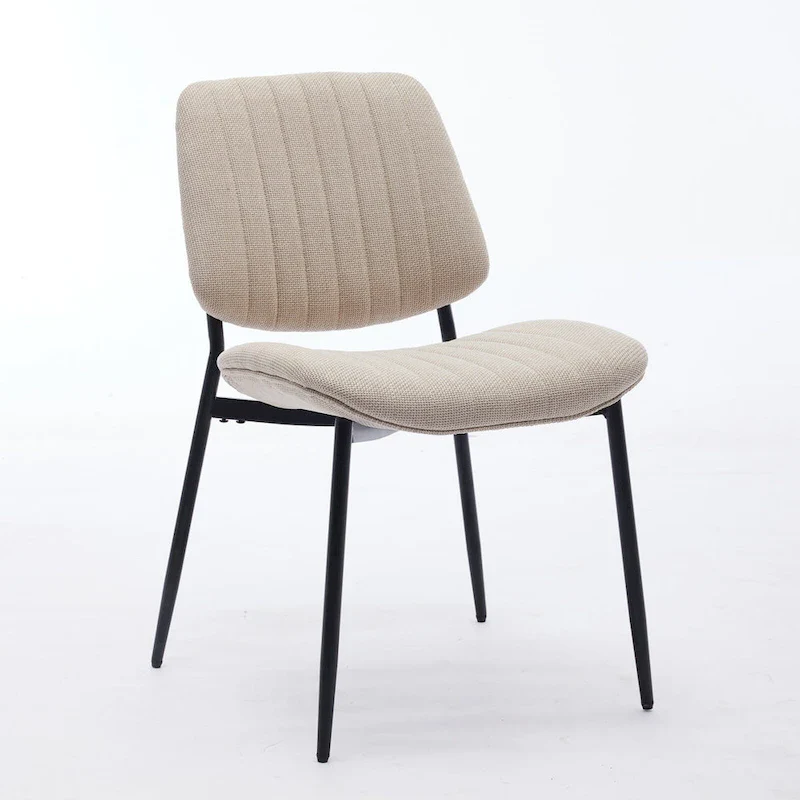 GDFStudio Modern Armless Upholstered Dining Chairs with Metal Legs