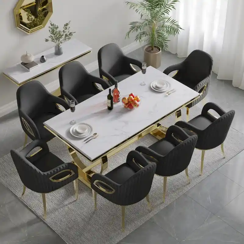 Luxury Black Velvet Accent Armchair with Fox-Eyes Arms