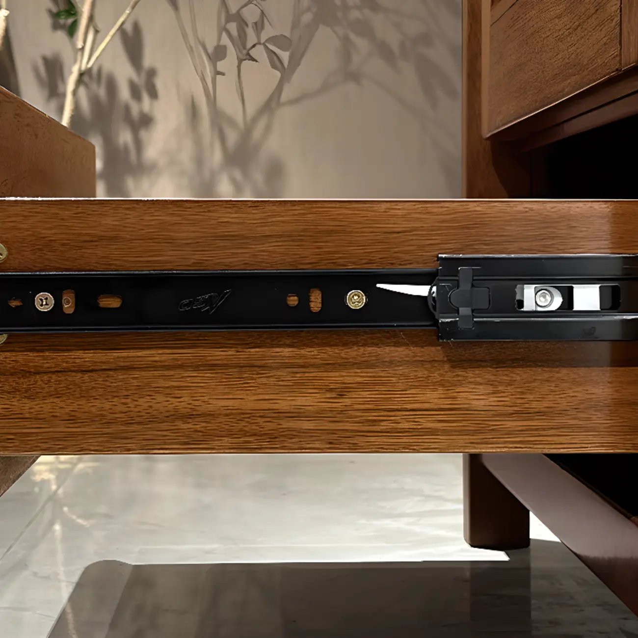 Modern Wood Wine Rack with Glass Holder Walnut