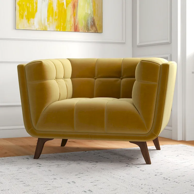 Kameron Mid Century Modern Luxury Tufted Accent Armchair