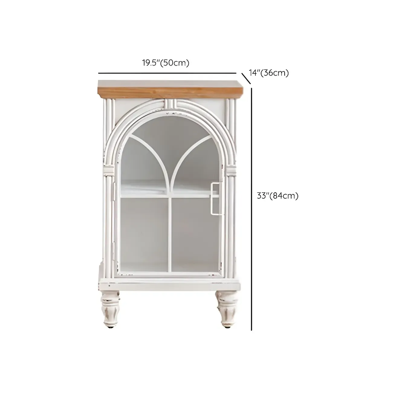French Country Rectangular Metal Display Bookcase with Shelves