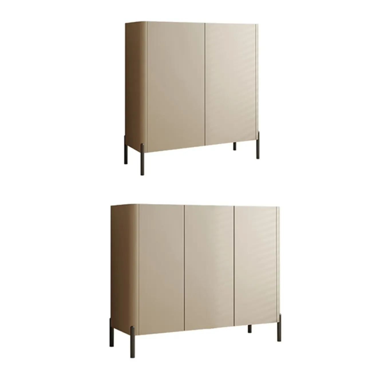 Coffee Solid Wood Shoe Cabinet with Adjustable Shelves