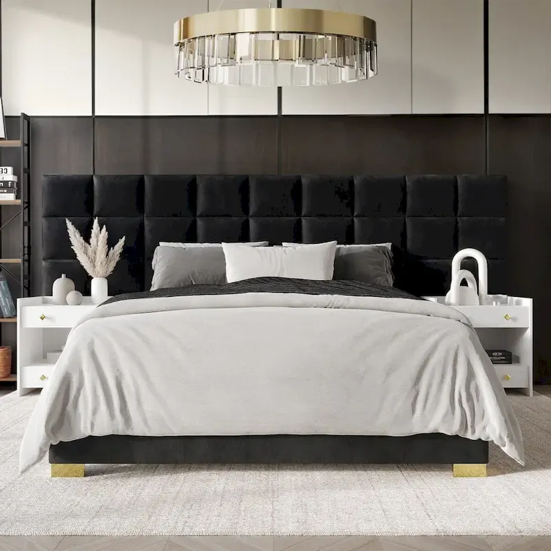 CraftPorch Mid-Century Modern Wall Panel Bedroom Set