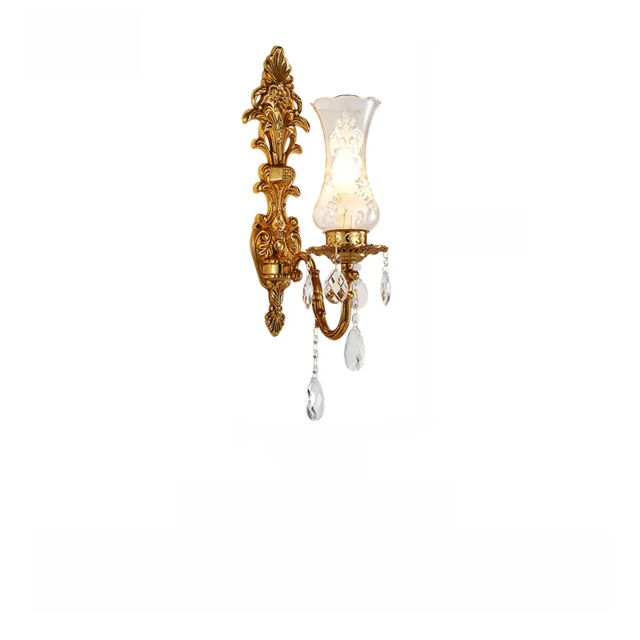 Luxury Crystal Glass Gold Wall Sconce