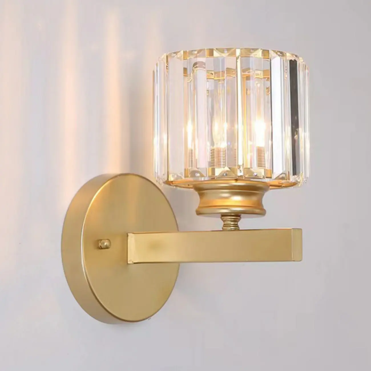 Geometric Crystal LED Wall Sconce for Living Room Lighting