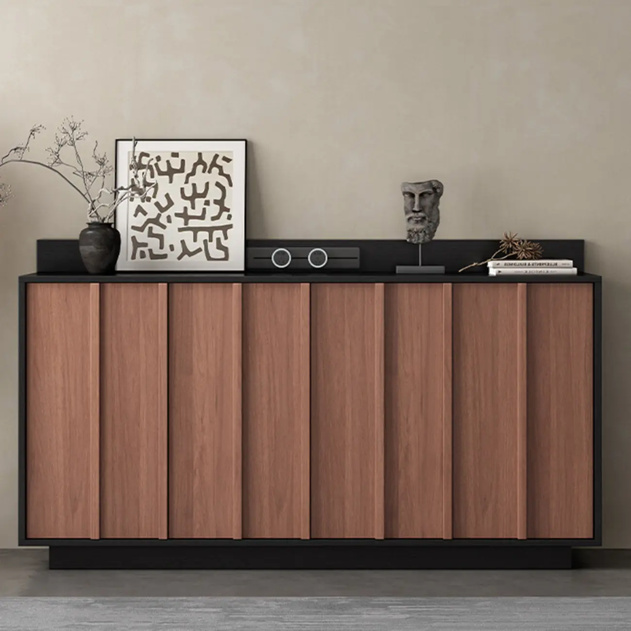 Modern Wood Buffet with Alterable Shelf and Drawers
